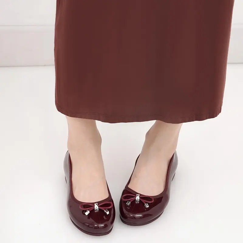 PORTO LSA-1 - Flatshoes Wanita Balet Casual Pita Korea | Flatshoes Wanita Elegan | Flatshoes Kuliah | Flatshoes Kerja Wanita | CherryRed | Chocolate 3