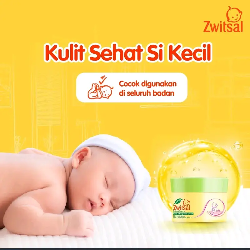 Zwitsal baby face & body care cream 50 gr/ krim wajah & badan bayi anak Ruam Sensitif Kulit zw its 3