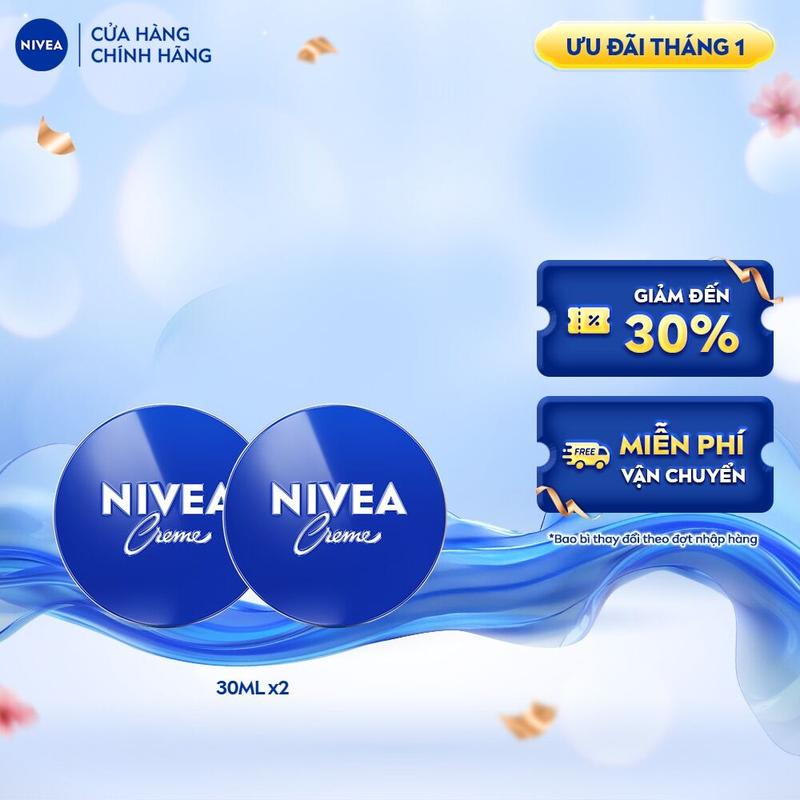  Bộ Kem Dưỡng Ẩm NIVEA Crème 30ml - 80101 Dưỡng Ẩm Sâu Chiết Xuất Từ Sữa Và Eucerit Bảo Vệ Da Mịn Màng 