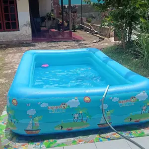 kolam renang anak kolam renang anak jumbo/3 ring Tiup Karet/ Besar lebih tebal luar ruangan kolam renan mainan kolam renang Kolam Renang Anak jumbo 3 Rings dan Bayi Tiup Karet Besar Family Inflatable Swimming Pool Luar Ruangan