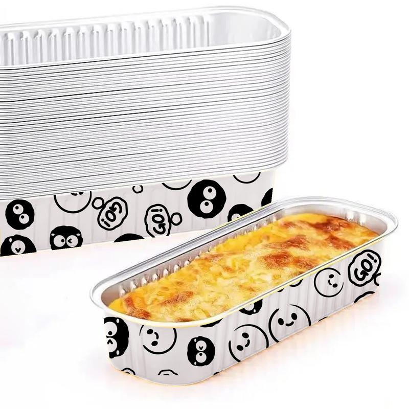 Product Introduction of 10PCS Mini Cake Pans Rectangular Aluminum Foil Baking Pans Cheesecake Containers. Double Thick Aluminum Foil Baking Pan Food Container for Heating Cooking Meal Prep Storage Freezer and Takeout 8