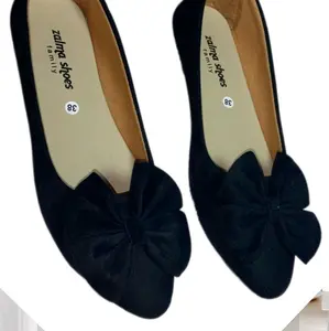 Zalma Shoes D_30 Flatshoes Wanita Bludru Lembut Glossy Pita Hitam Elegan Nyaman untuk Kerja Sekolah Kaki Lebar Terjangkau