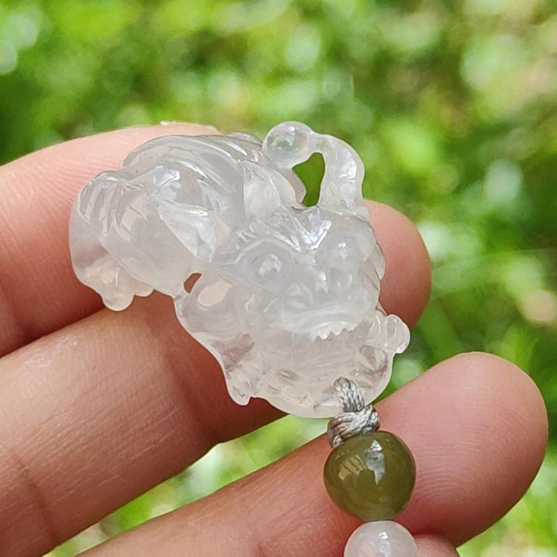 Special Offer Icy Translucent crafted as Pixiu Natural Type A Jadeite Pendant Necklace with certificate weigh 9.39 grams, 30 * 16.3 * 13.4 mm, symbols of Bring in money, keep you safe and healthy, suitable for daily wear or collection (pendant45) 4
