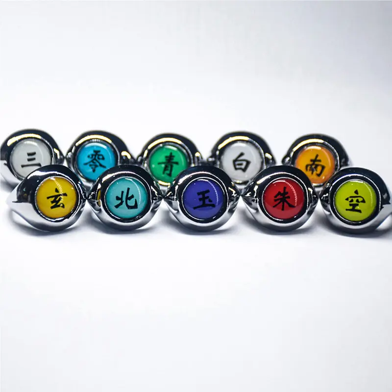 Isi 10 Cicin Cincin Akatsuki Naruto Cincin Itachi Style Adjustable Party Accessories Anime Ring Jewelry Akatsuki Cosplay Ring Creative Gift 6