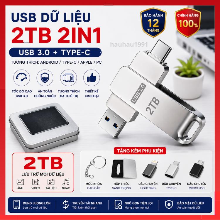 USB 2TB OTG Ổ đĩa flash 2 trong 1 USB Type C 1TB 512GB 256GB 128GB Pendrive Ổ…