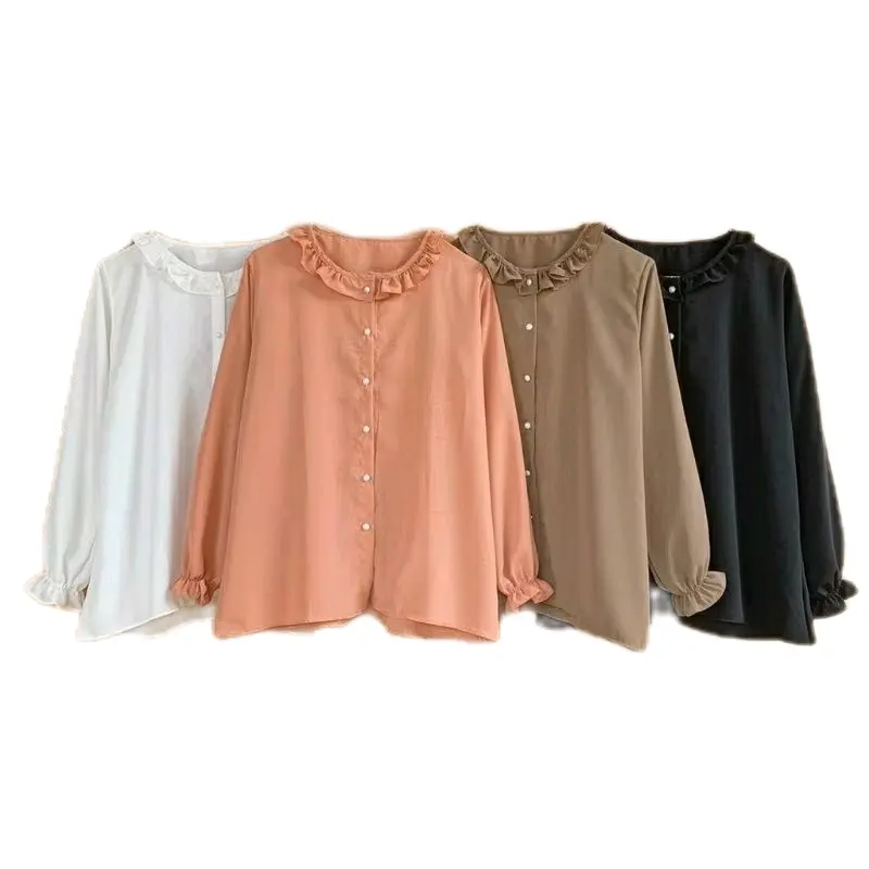 Atasan Blus Alena Lengan Balon Panjang - Wanita Casual - Top, Katun, Oversize, Linen, Hitam, Baju, Shakila
