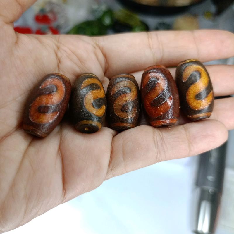 tibetan dzi money hook asli batu agate alami 1