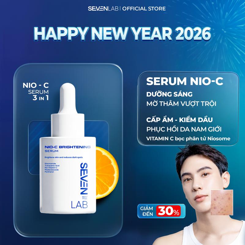 Sevenlab Serum Dưỡng Trắng Da Mặt Nam Giới Nio-C Dưỡng Sáng Mờ Thâm Vượt Trội 30ml Cấp Ẩm Kiểm Dầu Tăng Sinh Collagen