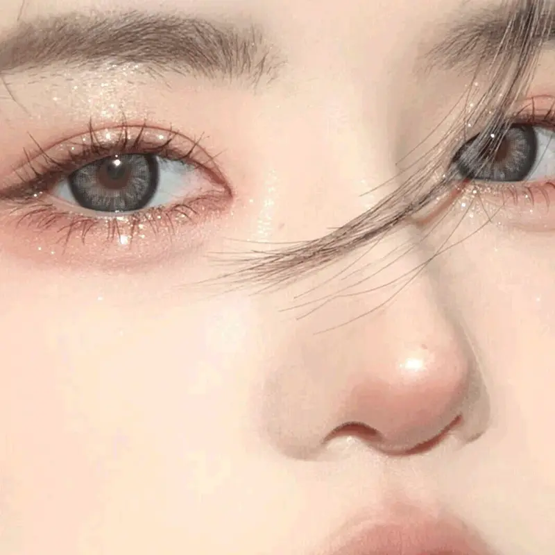 （COD）softlens grey 14.2-16 mm soflens softlens softlens normal softlens 1 paket warna grey 15MM softlens minus Lensa Eye Brown Gray 2