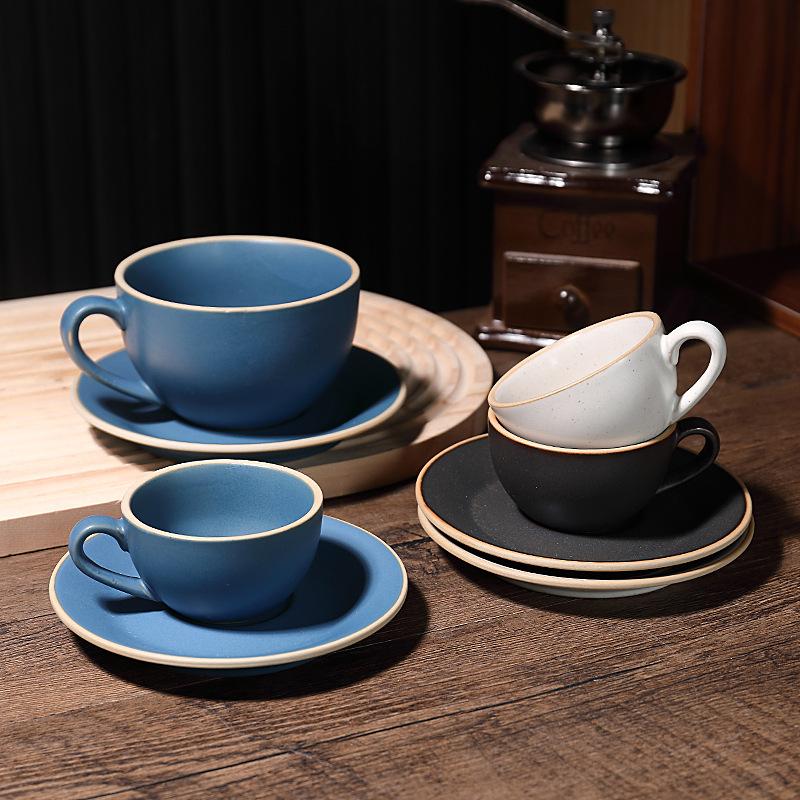 Product Introduction of Ceramic Coffee cup and saucer set Continental Latte cup Coffee shop home office breakfast cup personalized cup and saucer  mug drinkware reusable washable andwear-resistant 9