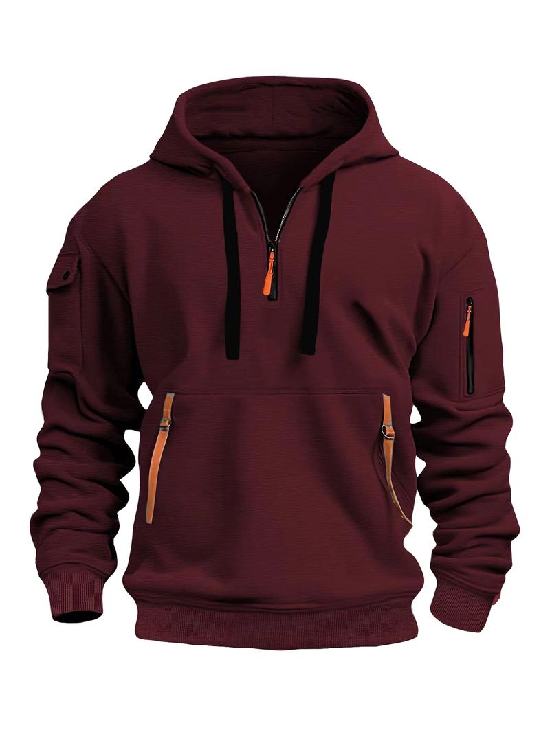 Product Introduction of A stylish windproof and fleece hoodie for autumn and winter warmth, perfect for casual parties 6