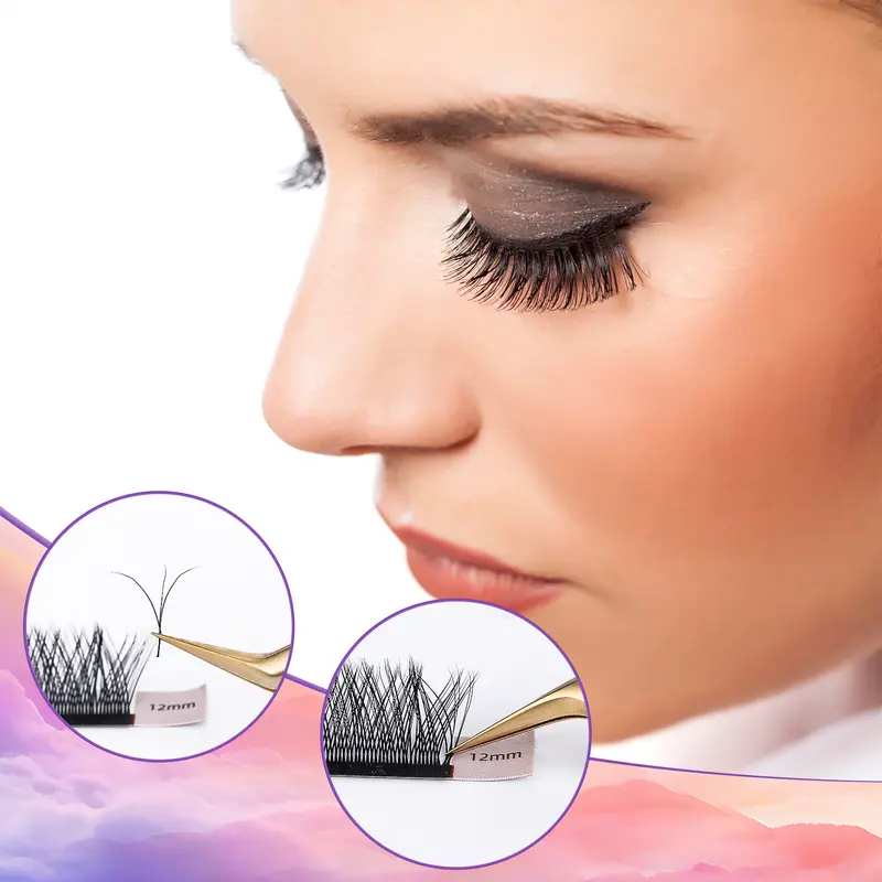 Lông Mi Cỏ Ba Lá Ma Thuật COTREMYP, Nối Mi Khối Lượng 3D, Hình Chữ W, 0.07 D / D +, Giúp Người Hâm Mộ Dễ Dàng 5