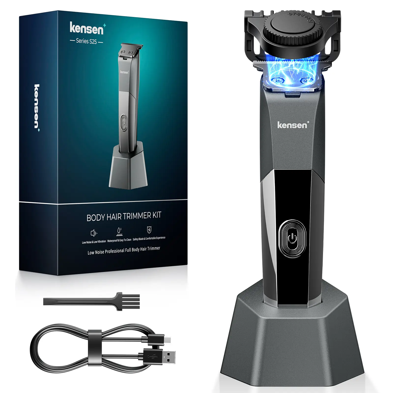Kensen  Electric Body Hair Trimmer Men's Razor with base Adjustable Shaver Hair Cutting Machine Beard Trimmer Haircut Machine S25 Comfort