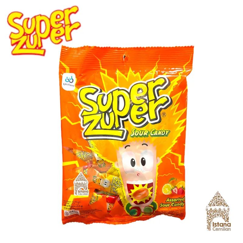 Super Zuper Sour Candy Isi 40 Pcs | Permen Asam Aneka Rasa 0