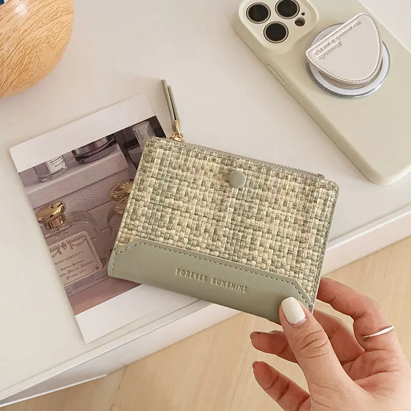 Ví Nữ Có Khóa Kéo, Thiết Kế Ngọt Ngào, Sức Chứa Lớn, Gấp Gọn, Đựng Tiền Xu Và Thẻ, Làm Bằng Da PU, Ví Ngắn 5