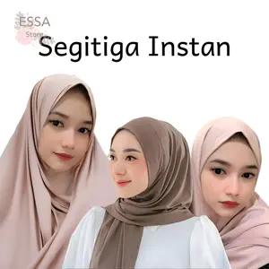Jilbab Segitiga Instan Jersey Hijab Instan Nyaman Bahan Adem untuk Wanita Muslim