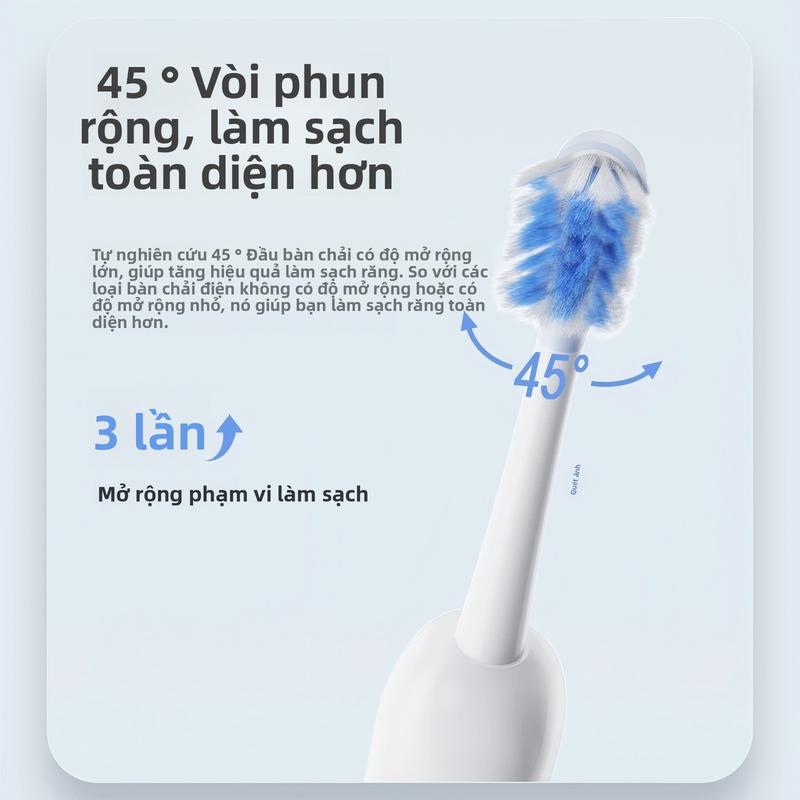 Bàn chải điện người lớn, sạc điện, lông mềm, sóng âm tự động, sạc pin, thiết bị làm sạch răng thông minh, phiên bản đôi.