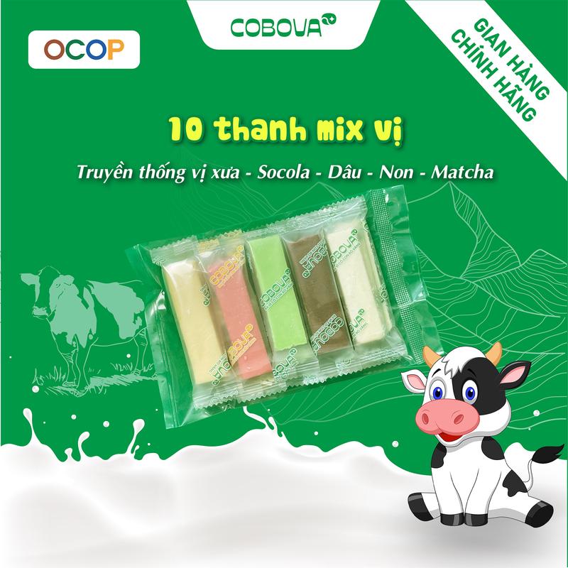  10 Thanh Bánh Sữa Mix Vị Thơm Ngon Đặc Sản Ba Vì - Thương Hiệu COBOVA MILK Ba Vì 