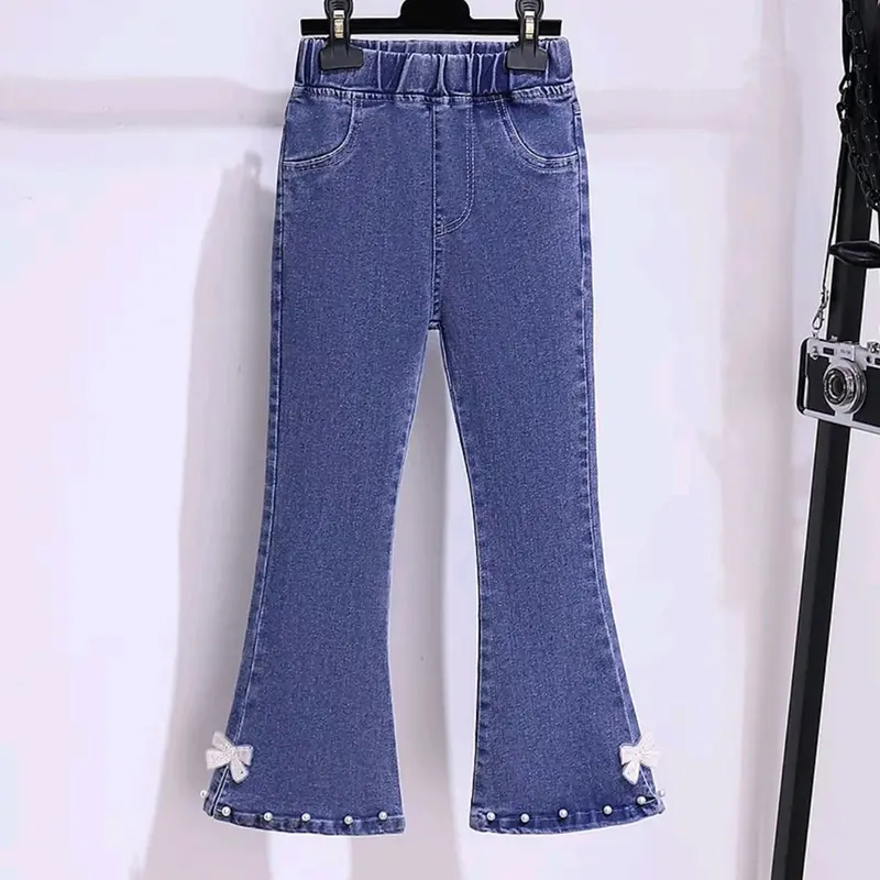 Celana Jeans Cutbray Anak Perempuan Import Model Jubrai Mutiara Usia 1-10 Tahun 2