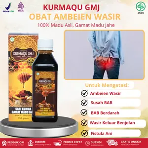 Obat Untuk Ambeien Wasir, Sakit BAB, BAB Berdarah, Fistula Ani, Hemoroid, Anus Perih, Benjolan di Anus, Wasir Keluar Benjolan - Kurmaqu GMJ Sari Kurma Dan Madu Herbal Asli 100% Original