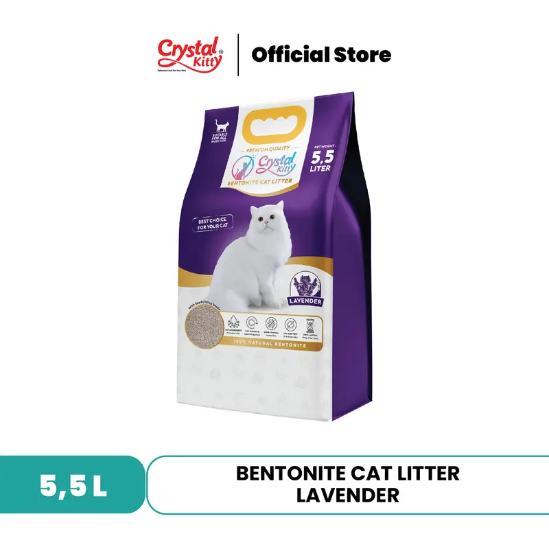 Crystal Kitty Pasir Kucing Bentonite Cat 5.5 Litter - Pasir Kucing Berkualitas Tinggi 3