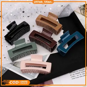 JEPIT RAMBUT SALON KOREA MODEL KOTAK / PERSEGI BOLONG 8,5CM / JEDAI SALON GAYA KOREA BENTUK KOTAK GLOSSY / IKAT RAMBUT PERSEGI MURAH