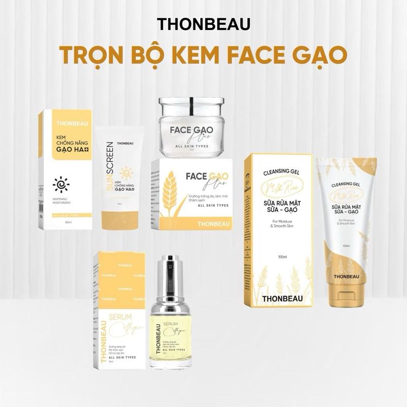 TRỌN BỘ KEM FACE GẠO Plus 4 Món Kem Face Gạo +Serum Collagen Yến+Sữa Rửa Mặt +Kem Chống Nắng - Skincare Làm Đẹp Da Dưỡng Ẩm Da