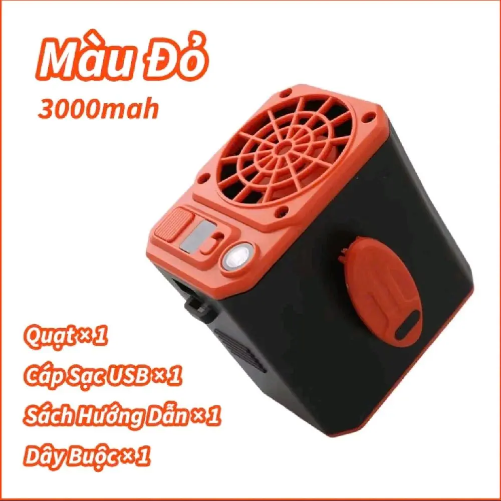 Quạt thắt lưng mẫu mới 3 tốc độ gió, kiêm đèn led chiếu sáng  Sẵn hàng