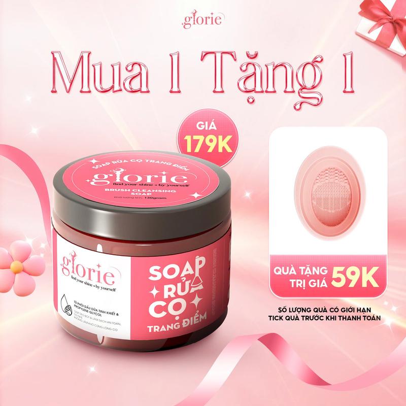 [MUA 1 SOAP TẶNG CHẬU] Soap Rửa Cọ Trang Điểm Glorie - Hũ 130gram