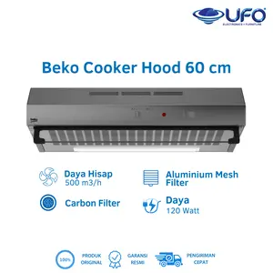 BEKO Cooker Hood Hisap Asap Dapur 60cm Stainless Steel LED CFB6432XH-1