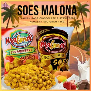 COD Halal Soes Coklat Cokelat/strawberry / mix rasa/halal Kue Sus Kering Isi soes coklat lumer 1 kg （Cemilan keluarga, cocok untuk dewasa dan anak-anak） Chocolate Food Makanan Snack Manis soes cokelat 1 kue soes coklat Toples Biskuit