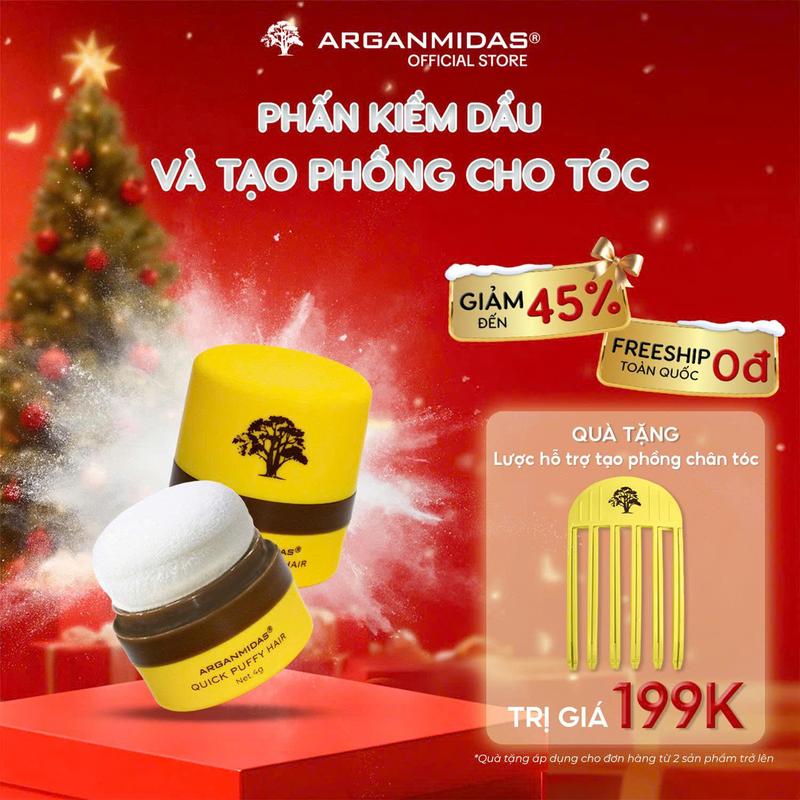  Phấn Tóc Hỗ Trợ Kiềm Dầu Giúp Tóc Phồng và Lâu Bết ARGANMIDAS 