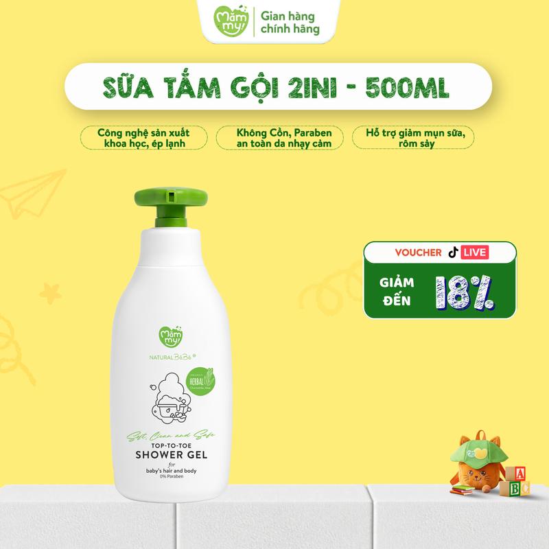 Sữa Tắm Gội Toàn Thân Natural BéBé MĂMMY Dịu Nhẹ, An Toàn Cho Bé, Chai 500ml