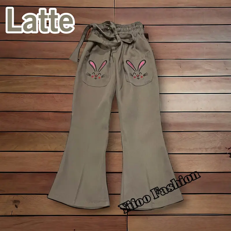 Celana Cutbray Anak Perempuan Usia 5-14 tahun Model Kantong Bordir Rabbit - YIFOO FASHION 6