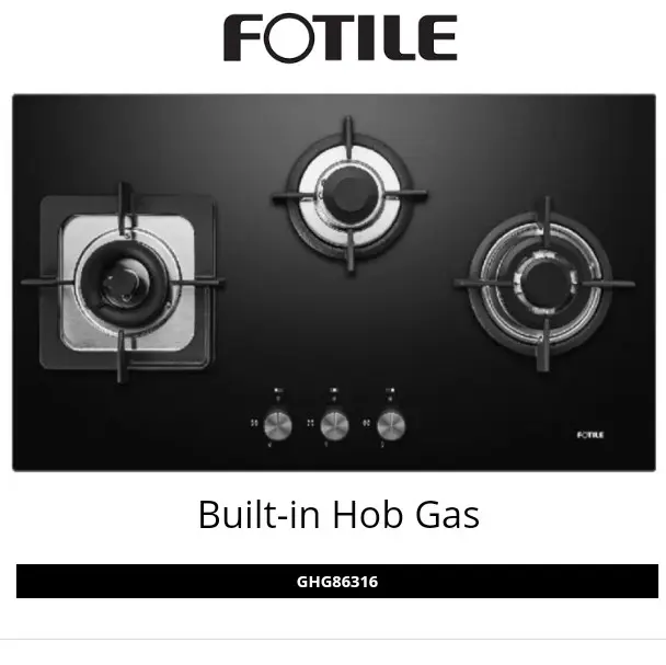 FOTILE Kompor Tanam Gas 2 Tungku/Built-In Hob Gas type GHG86326 Free Baterai Free Installasi
