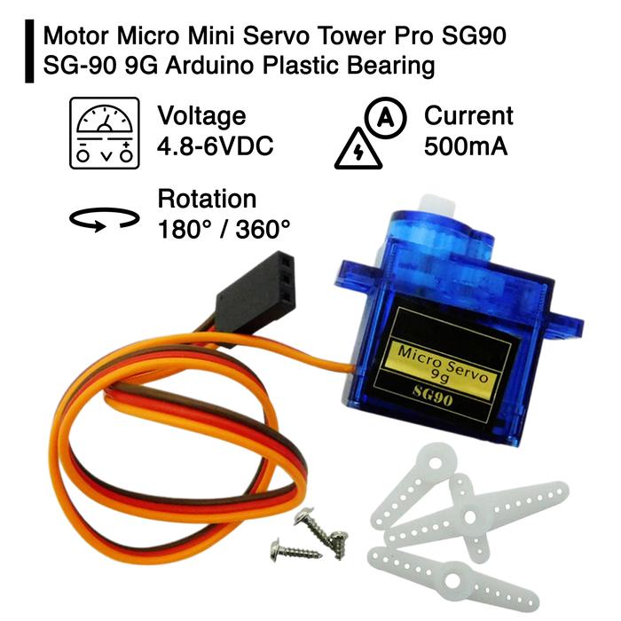 Jual Motor Micro Mini Servo Tower Pro SG90 SG-90 9G Arduino Plastic ...