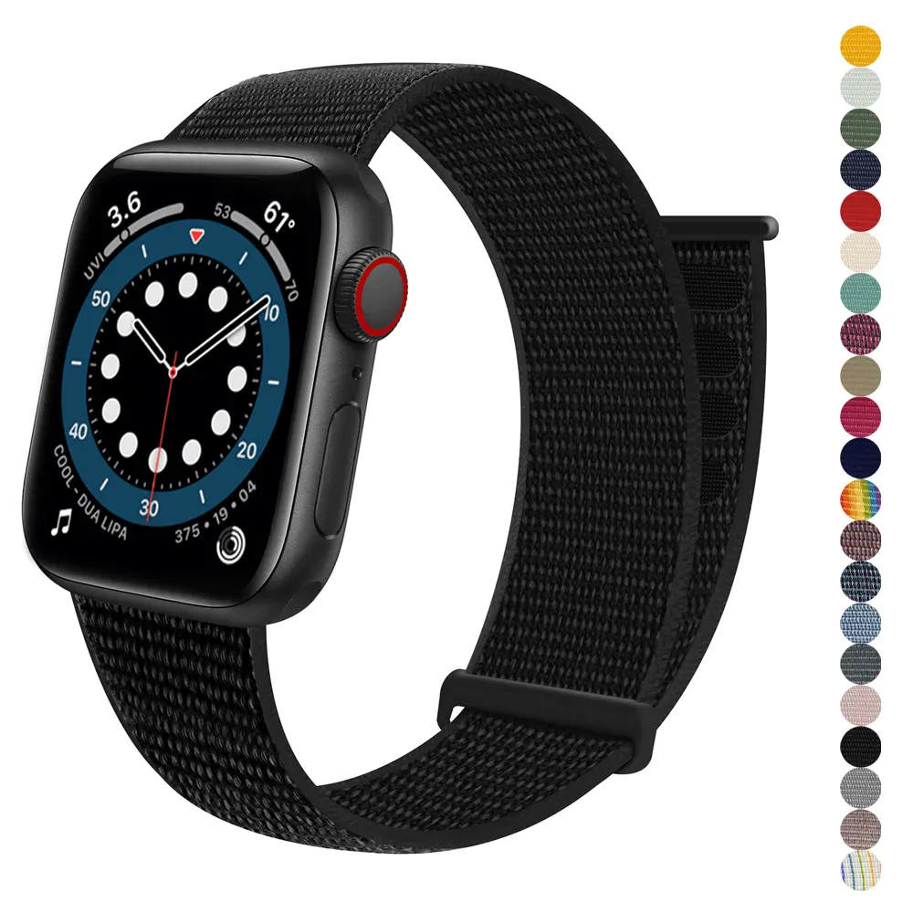 Nylon Sport Band Compatible with Apple Watch Band 38mm 40mm 41mm 42mm 44mm 45mm 46mm 49mm, Adjustable Breathable Women Men Braided Strap Compatible for iWatch Series 10/9/8/7/6/5/SE/Ultra