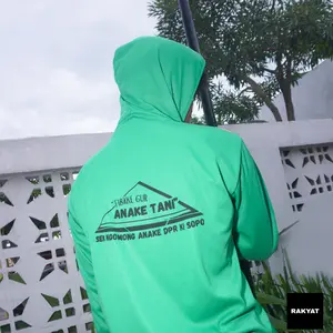 RAKYAT Kaos Basahan Kerja Berkerudung Bersablon - Tibake Gur Anake Tani... - Fuji Kuning