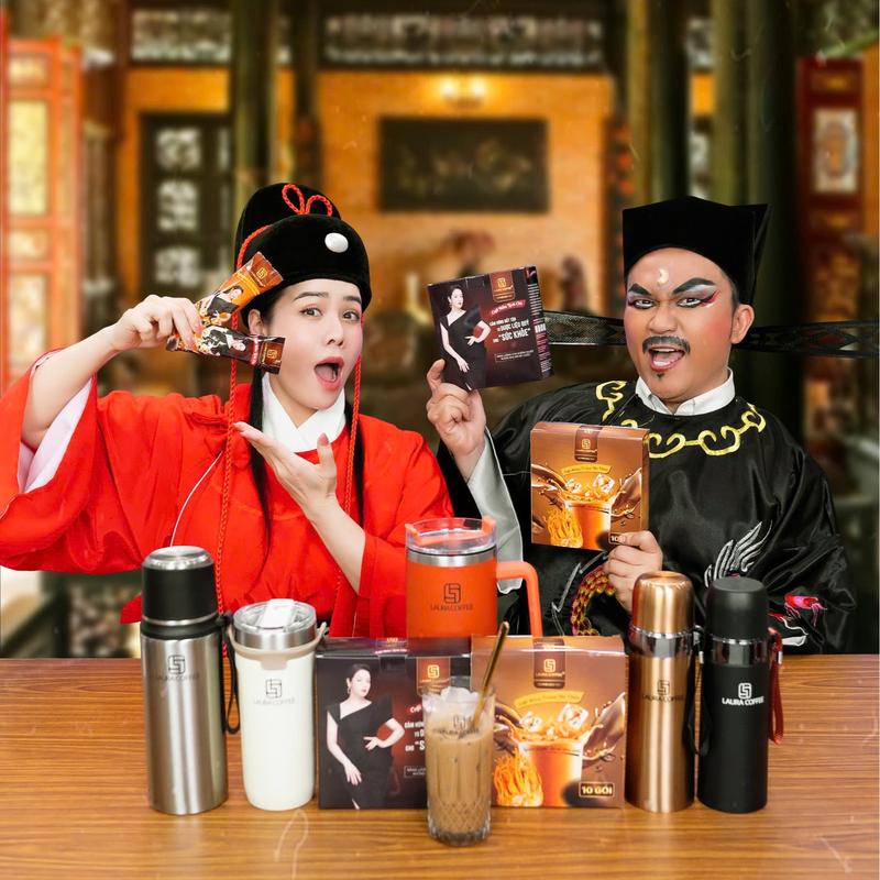 (GIÁ RẺ KO QUÀ) 10 Hộp 2 Vị Cà Phê Laura- 5h Linh Chi và 5h Đông Trùng Hạ Thảo