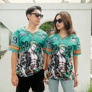 Fynex - Jersey Anime Dewasa Digital Print Kerah V Neck Dry Fit Milano Unisex Laki Laki Perempuan Anti UV Anti Bakteri Bahan Melar Nyaman