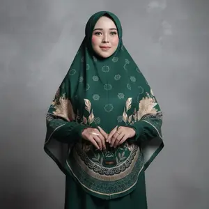 Bergo Motif Bunga Khaira Printing Jumbo Terbaru Jersey Zoya
