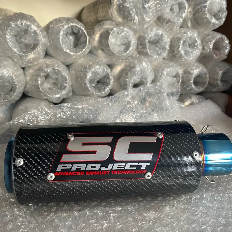 Knalpot sc procejt blue carbon fulset untuk Montor vixion cbr150 new cbr 150 old Byson Xsr Sonic Jupiter mx satria fu mx king dll 1