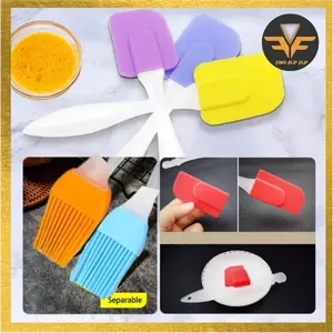 Spatula Sutil Kuas Mentega Mini Silicone Memasak Tahan Panas / Silicone Dapur Food Grade Serbaguna