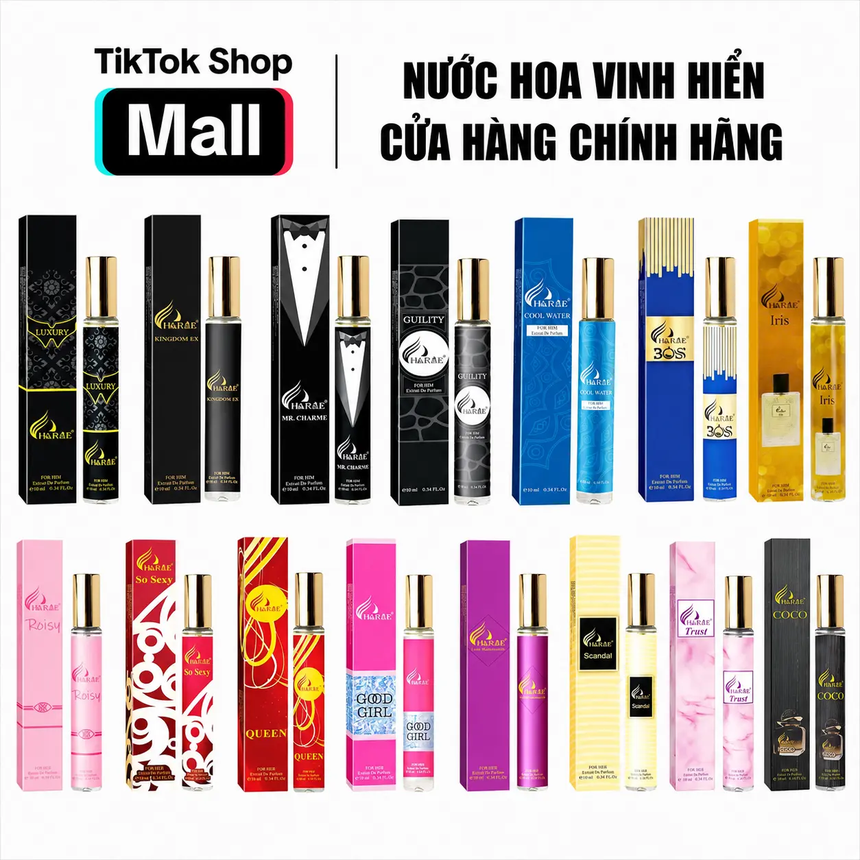 NƯỚC HOA Charme NAM NỮ 10ML FULL BOX CÁC LOẠI - xịt thơm cosmetic Women