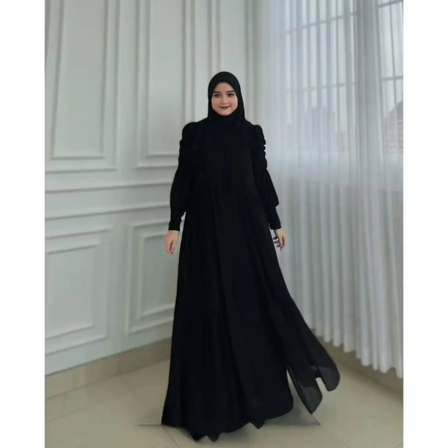 COD NAHLA DRESS GAMIS POLOS TERBARU MASAH KINIH BAHAN CERUTY BABY DOLL FULL PURING RESELETING DEPAN BUSUY FERENLY DUA LAYER MENYATU