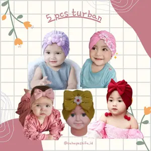 PAKET HEMAT 5 PCS TURBAN ( turban aisyah turban anting turban denisa turban mawar bandana raisa )