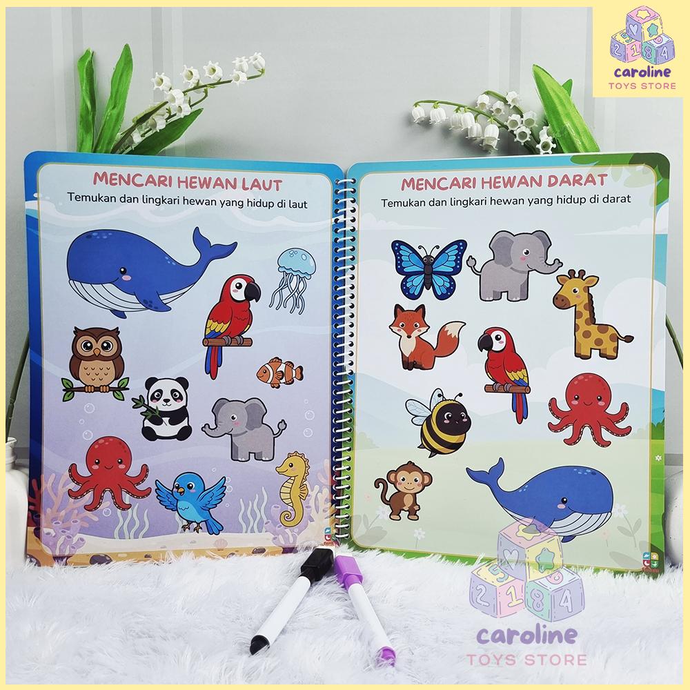 Buku Aktivitas FUNBOOK Aktivitas Hapus Tulis Paud Pra TK 2 3 4 Tahun Gratis Spidol