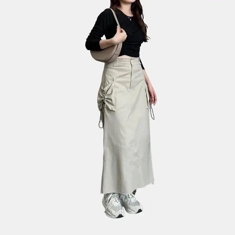 Rok Katun Drill Saku Cargo Unfinish Serut Kenzy