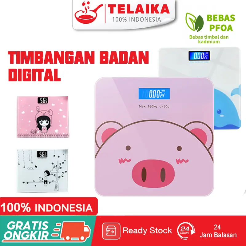 Timbangan Badan Kaca Digital - Elektronik KARTUN SCALE 0