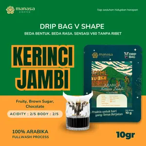 Drip Bag Coffee V Shape Arabika Kerinci Jambi Manasa Coffee Kopi Drip Bag Sachet V60 Kopi Filter